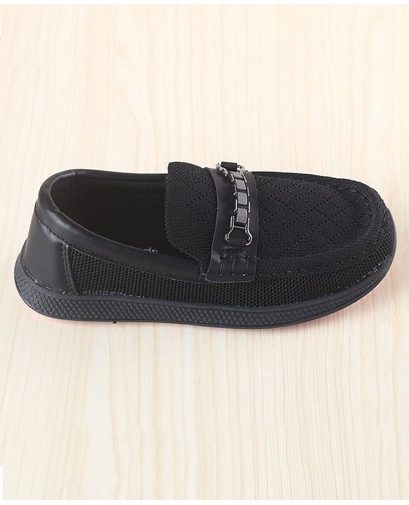 Pine Kids Slip On Loafers With Applique - Black