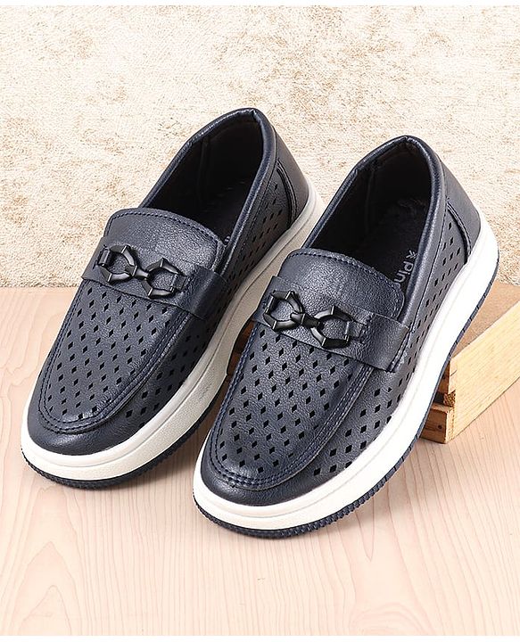 Pine Kids Slip On Solid Coloured Loafers - Navy Blue