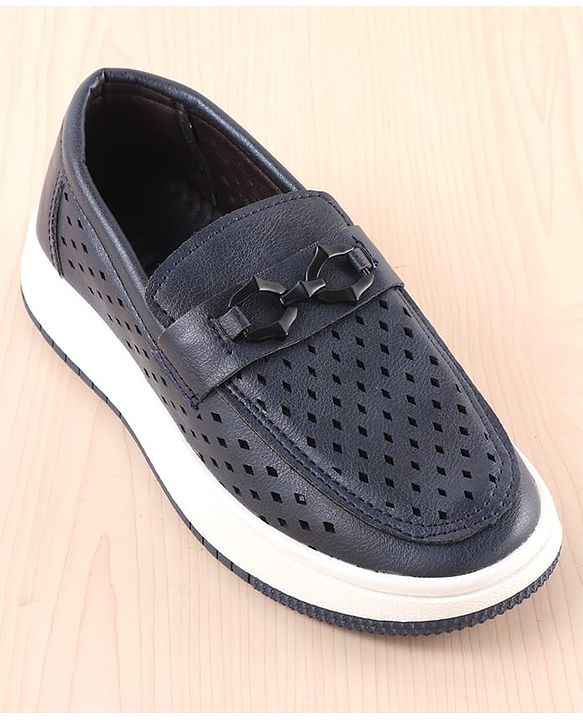 Pine Kids Slip On Solid Coloured Loafers - Navy Blue