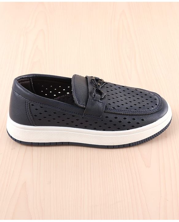 Pine Kids Slip On Solid Coloured Loafers - Navy Blue