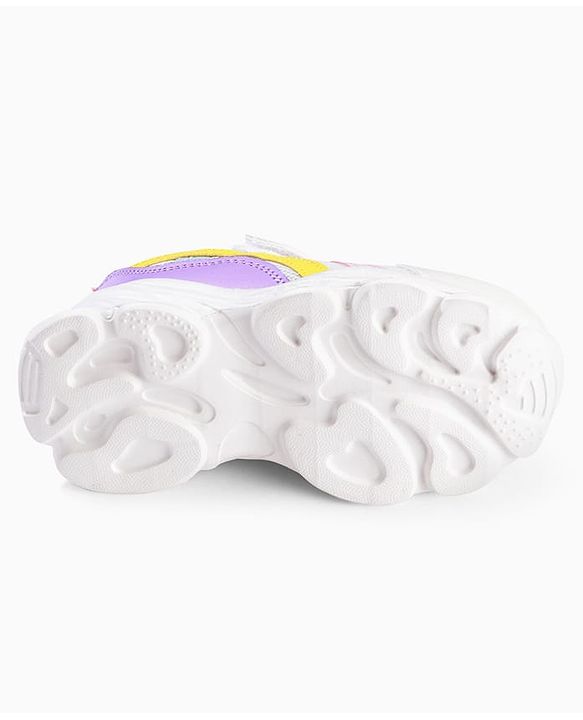 Cute Walk by Babyhug Velcro Closure Colour Block Casual Shoes With Lace Detailing - Pink