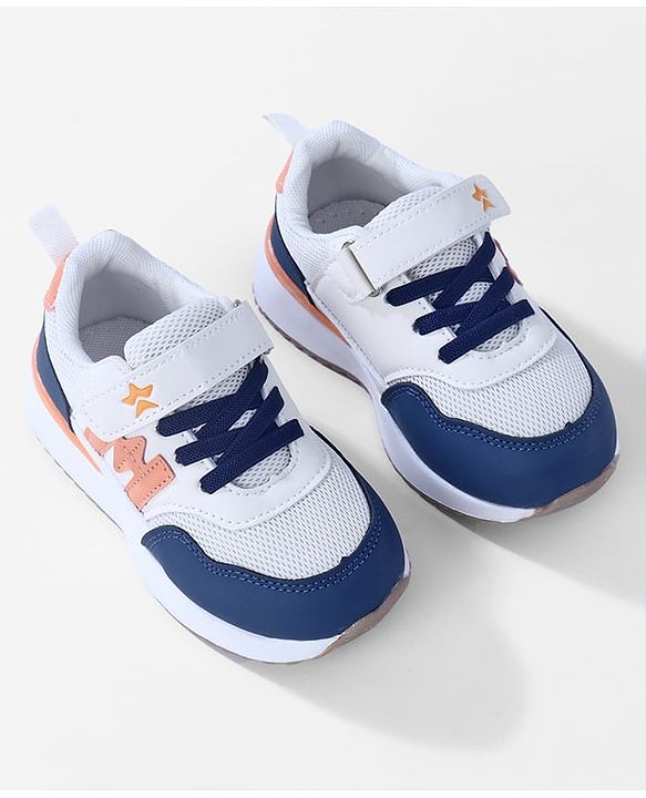 Cute Walk by Babyhug Velcro Closure Sneaker With Lace Detailing - White