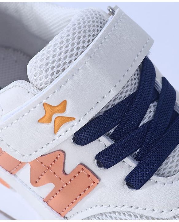 Cute Walk by Babyhug Velcro Closure Sneaker With Lace Detailing - White