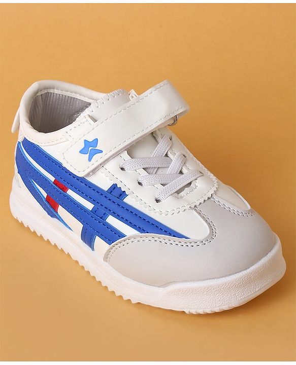 Cute Walk by Babyhug Velcro Closure Sneakers with Stripes - White