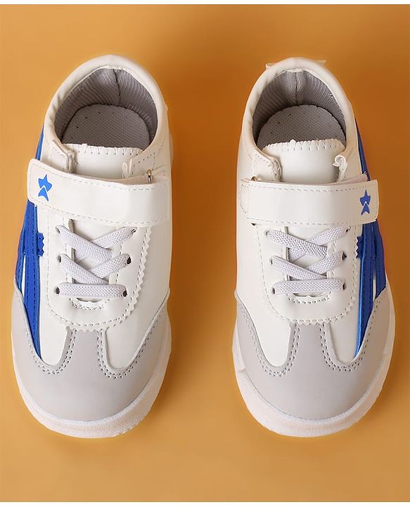 Cute Walk by Babyhug Velcro Closure Sneakers with Stripes - White