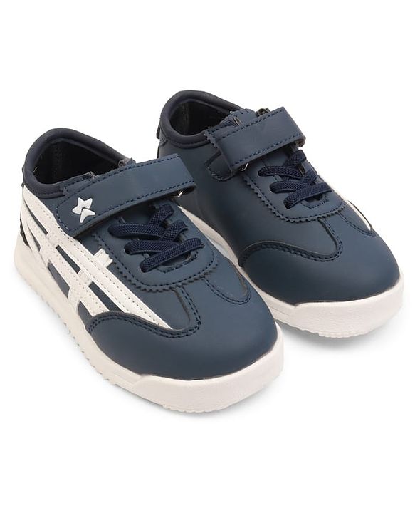 Cute Walk by Babyhug Velcro Closure Sneakers with Stripes - White