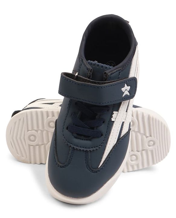 Cute Walk by Babyhug Velcro Closure Sneakers with Stripes - White