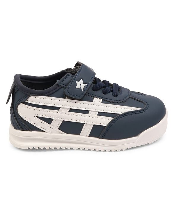 Cute Walk by Babyhug Velcro Closure Sneakers with Stripes - White