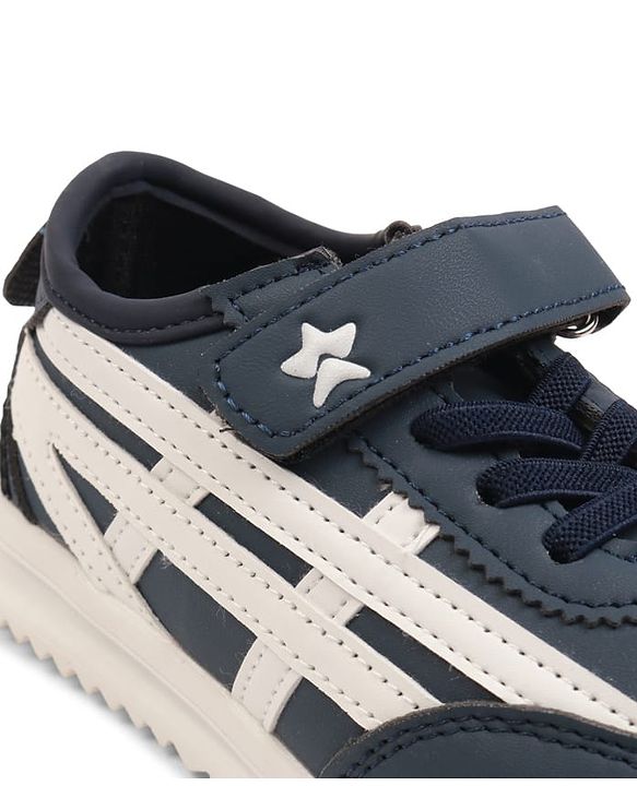 Cute Walk by Babyhug Velcro Closure Sneakers with Stripes - White