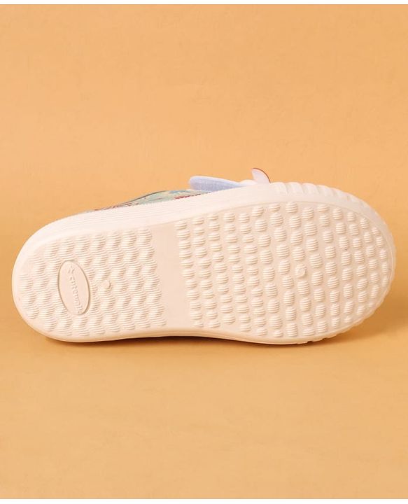 Cute Walk by Babyhug Casual Shoes with Velcro Closure Floral Print & Panda Applique - Green