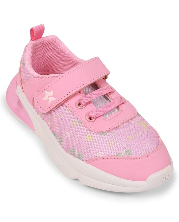 Cute Walk by Babyhug Velcro Closure Sneaker Shoes With Star Print - Pink