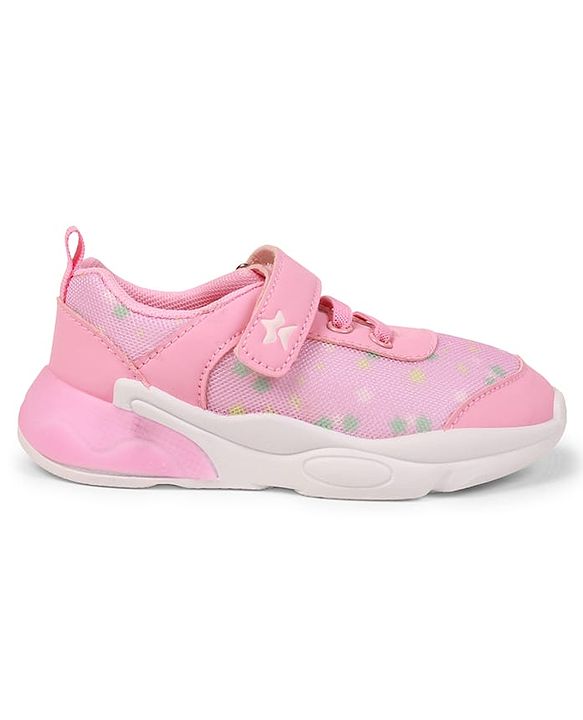 Cute Walk by Babyhug Velcro Closure Sneaker Shoes With Star Print - Pink