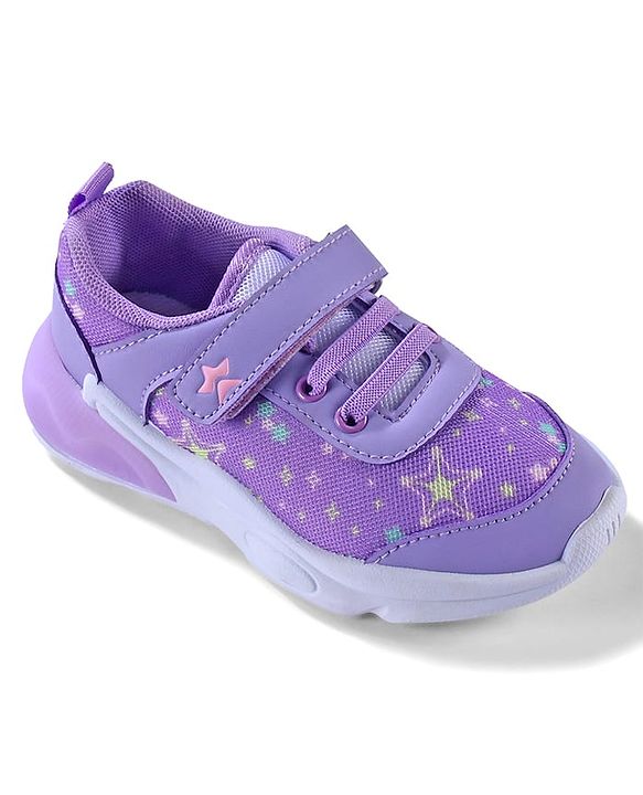 Cute Walk by Babyhug Velcro Closure Sneaker Shoes With Star Print - Pink