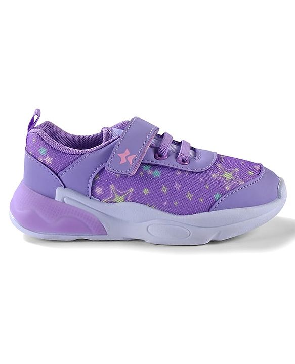 Cute Walk by Babyhug Velcro Closure Sneaker Shoes With Star Print - Pink