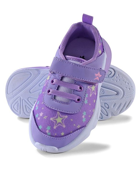Cute Walk by Babyhug Velcro Closure Sneaker Shoes With Star Print - Pink