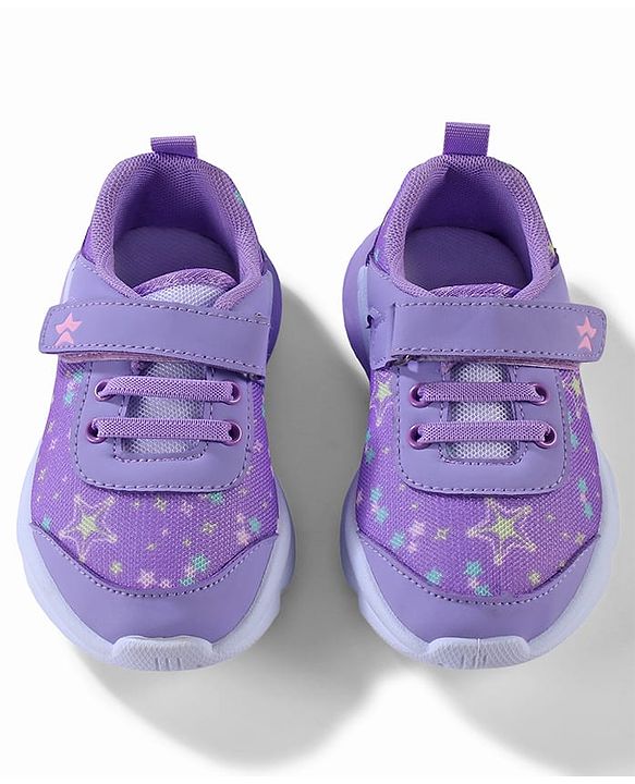 Cute Walk by Babyhug Velcro Closure Sneaker Shoes With Star Print - Pink