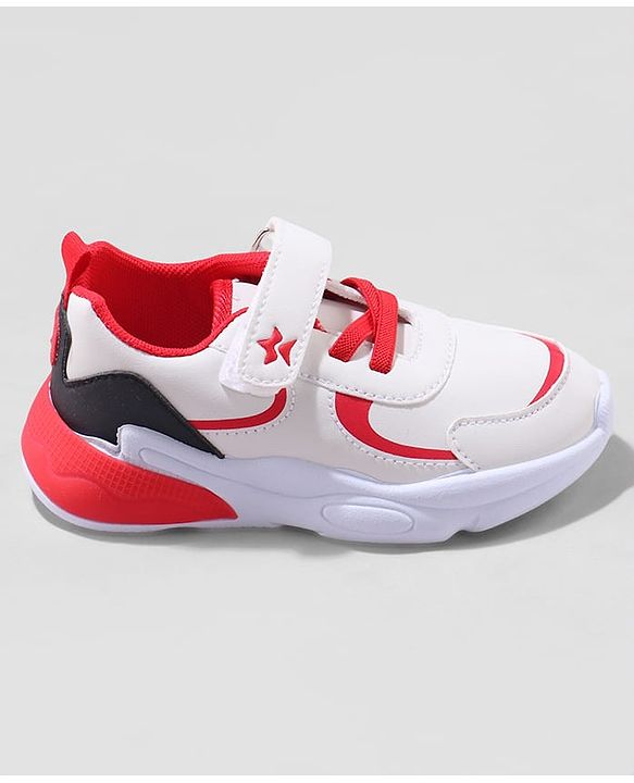 Cute Walk by Babyhug Sneaker Shoes with Velcro Closure - Red & White