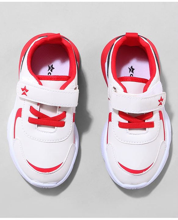 Cute Walk by Babyhug Sneaker Shoes with Velcro Closure - Red & White