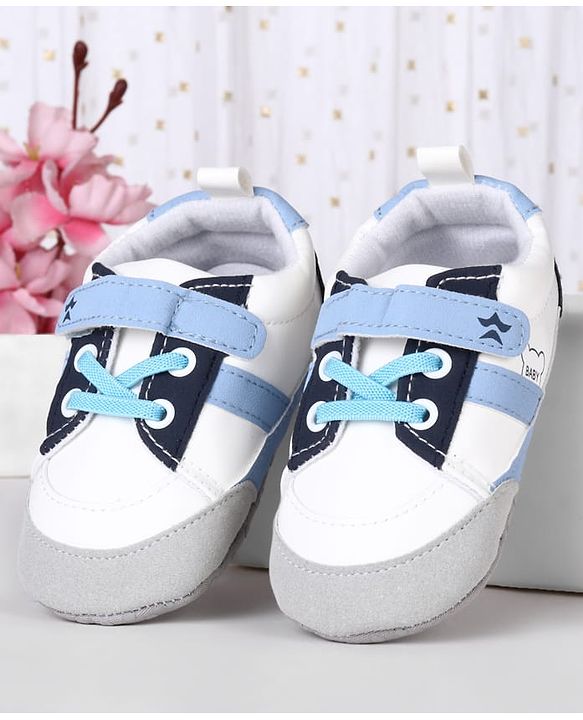 Cute Walk by Babyhug Booties with Velcro Closure & Lace Detailing - White & Pink