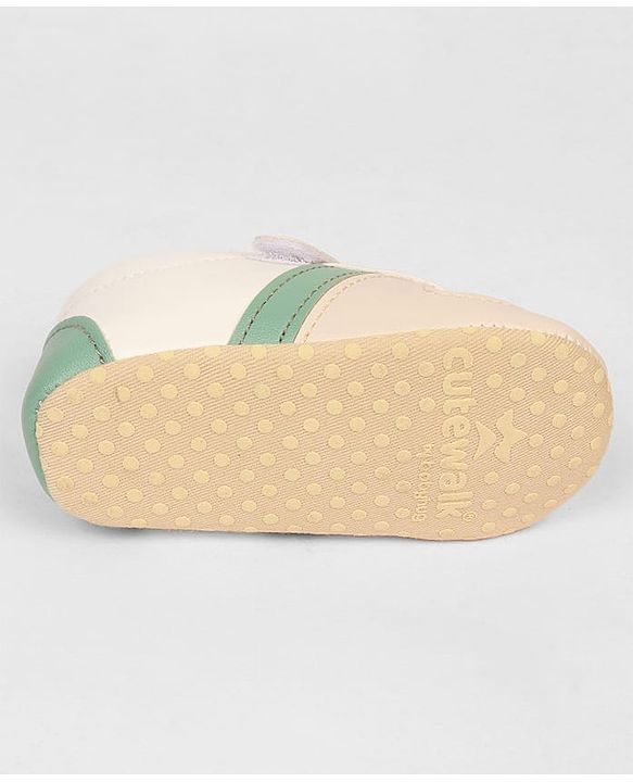 Cute Walk by Babyhug Booties with Velcro Closure & Tape Detailing - Beige