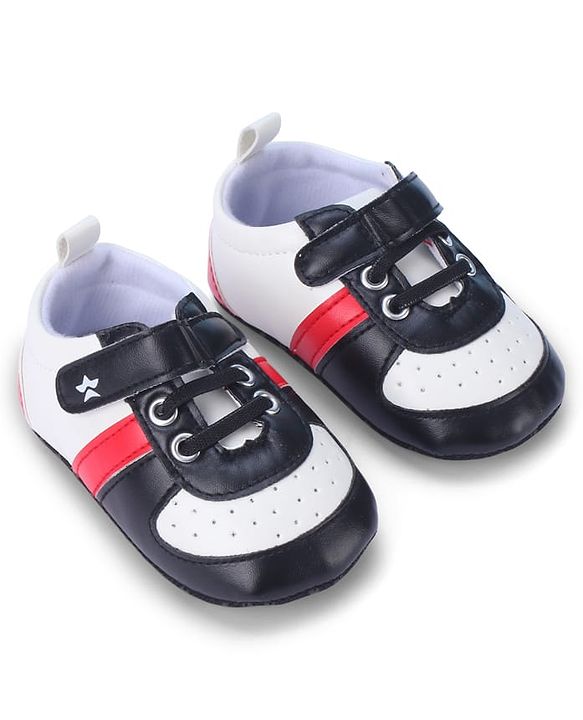 Cute Walk by Babyhug Booties with Velcro Closure & Tape Detailing - Beige