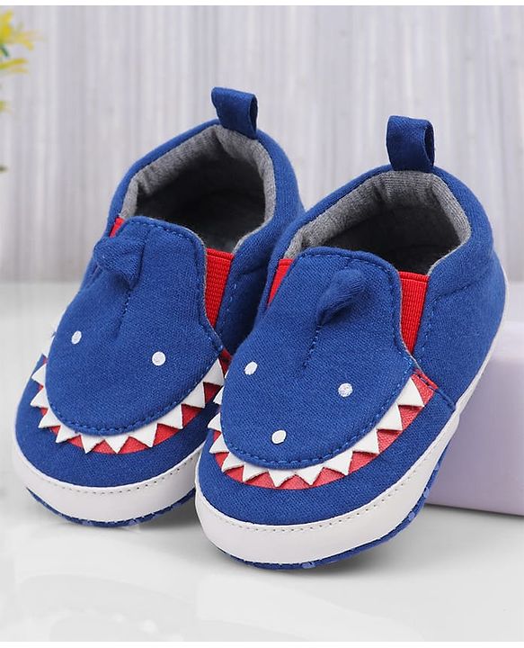 Cute Walk by Babyhug Slip On Booties with Shark Design - Navy Blue