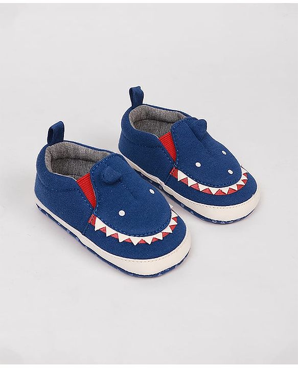 Cute Walk by Babyhug Slip On Booties with Shark Design - Navy Blue
