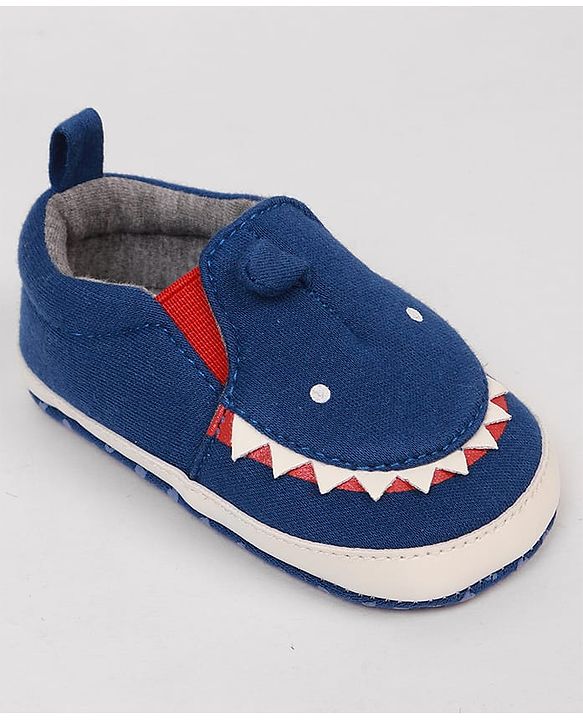 Cute Walk by Babyhug Slip On Booties with Shark Design - Navy Blue