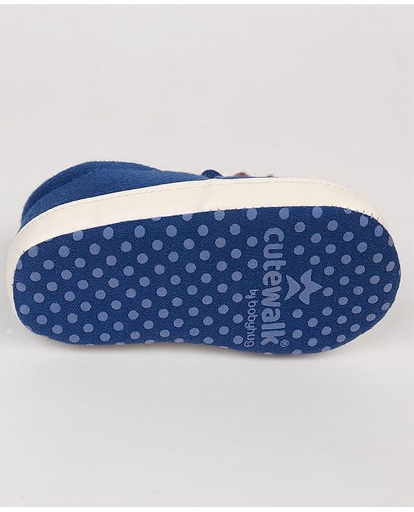 Cute Walk by Babyhug Slip On Booties with Shark Design - Navy Blue