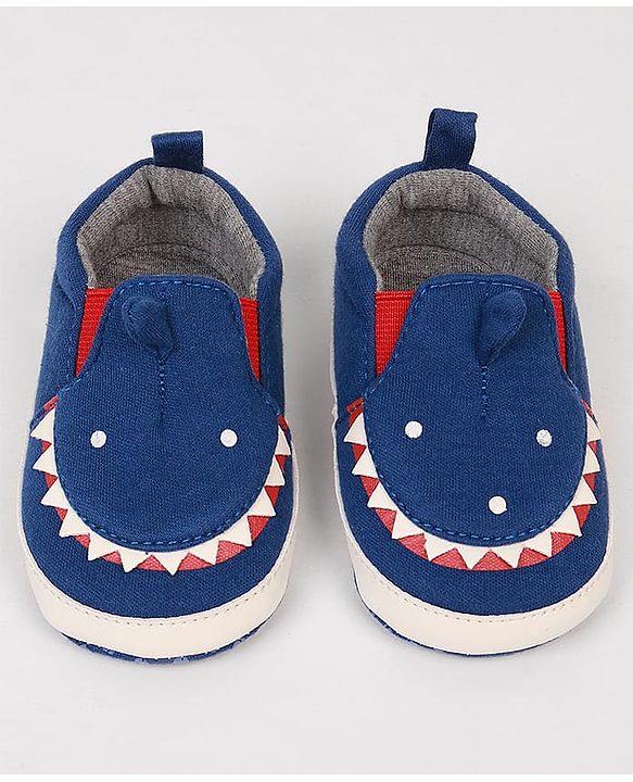 Cute Walk by Babyhug Slip On Booties with Shark Design - Navy Blue