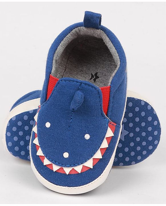 Cute Walk by Babyhug Slip On Booties with Shark Design - Navy Blue