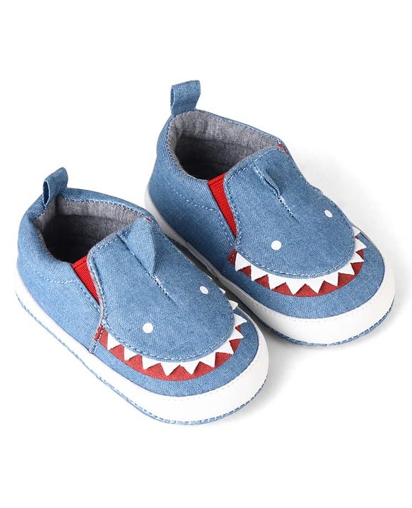 Cute Walk by Babyhug Slip On Booties with Shark Design - Navy Blue