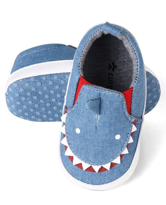 Cute Walk by Babyhug Slip On Booties with Shark Design - Navy Blue