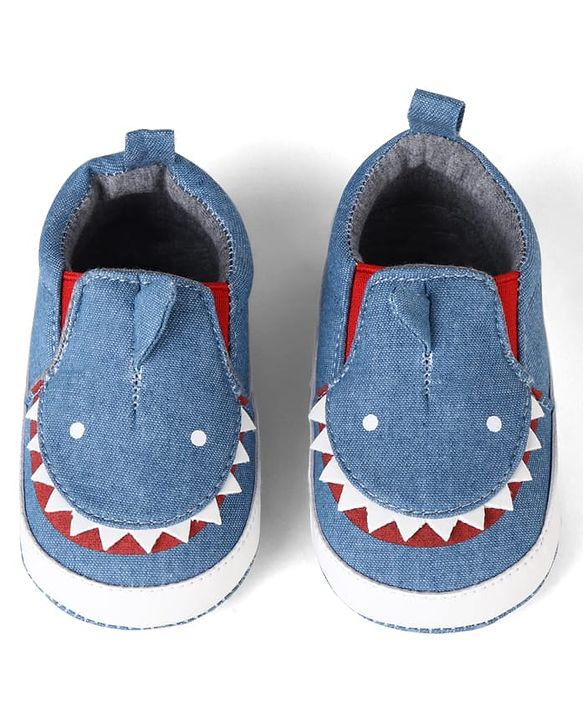 Cute Walk by Babyhug Slip On Booties with Shark Design - Navy Blue