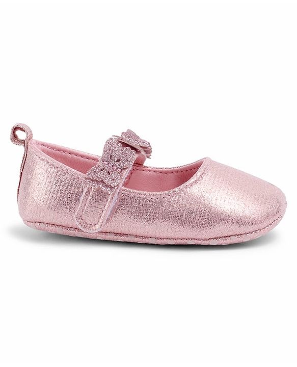 Cute Walk by Babyhug Velcro Closure Booties With Butterfly Applique - Golden