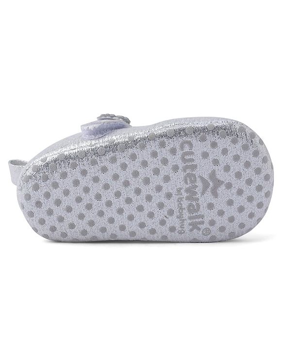 Cute Walk by Babyhug Velcro Closure Booties With Butterfly Applique - Golden