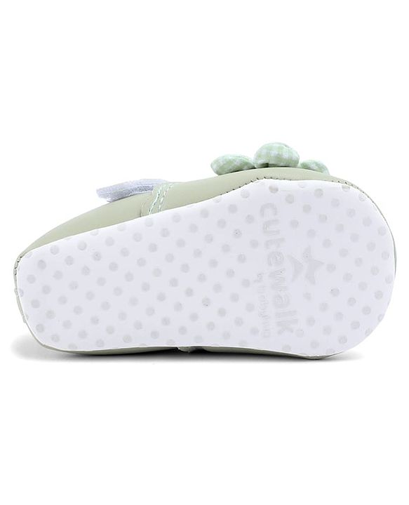 Cute Walk by Babyhug Velcro Closure Booties With Floral Applique - Blue