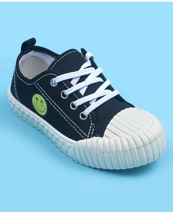 Pine Kids Casual Shoes With Zipper & Lace Up Closure - Black