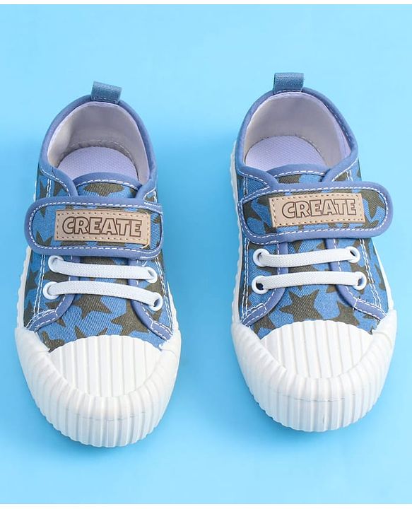 Pine Kids Velcro Closure Casual Shoes with Star Print - Beige