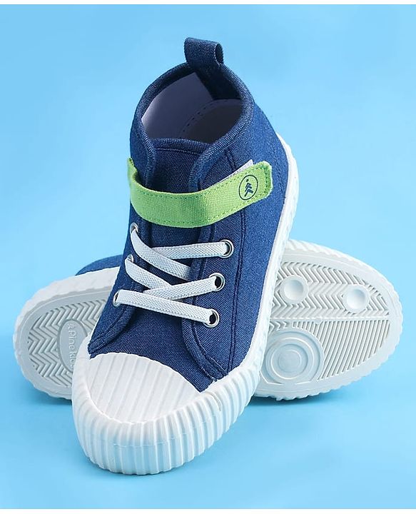 Pine Kids Solid Casual Shoes with Velcro Closure - Blue