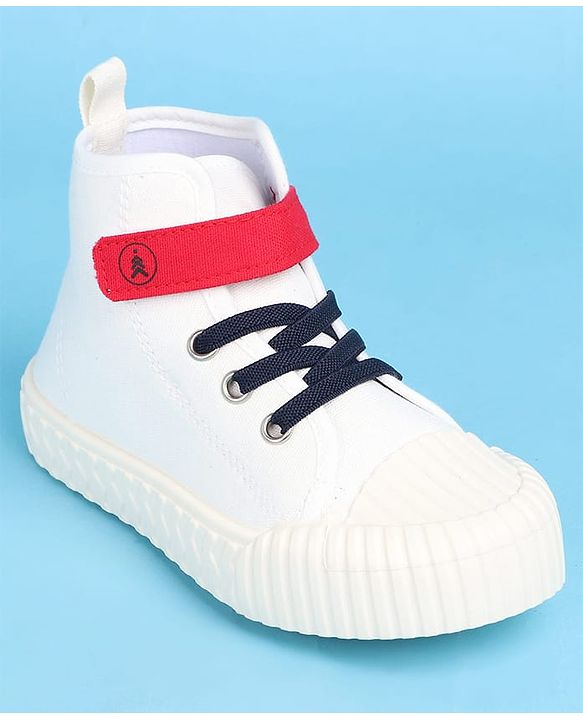 Pine Kids Solid Casual Shoes with Velcro Closure - White