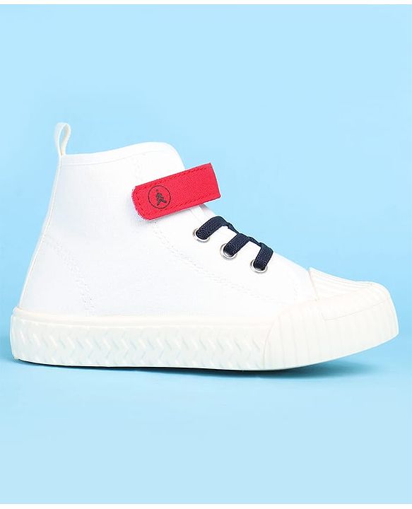 Pine Kids Solid Casual Shoes with Velcro Closure - White