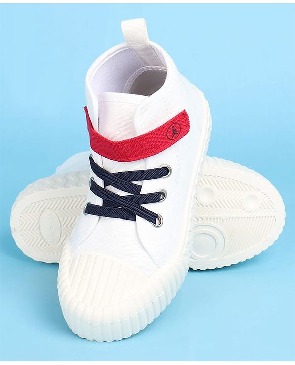 Pine Kids Solid Casual Shoes with Velcro Closure - White