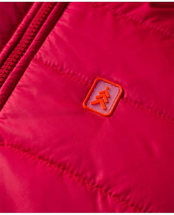Pine Kids Woven Full Sleeves Solid Hooded Padded Jacket - Red