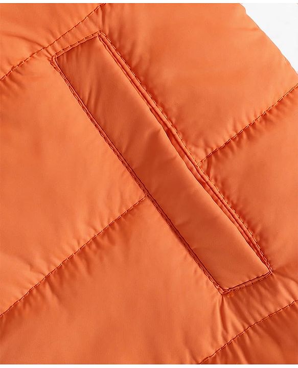 Babyhug Woven Sleeveless Solid Color Padded Hooded Jacket - Olive Green