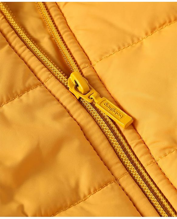 Babyhug Woven Sleeveless Solid Color Padded Hooded Jacket - Olive Green