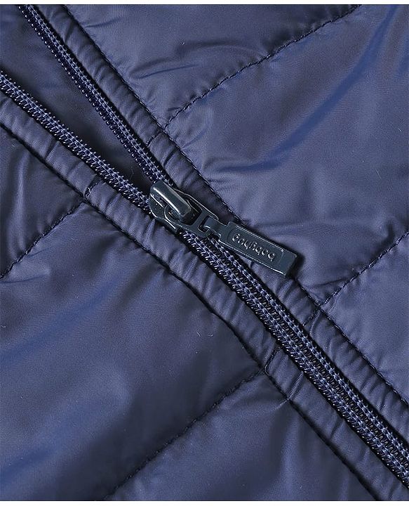 Babyhug Woven Sleeveless Solid Color Padded Hooded Jacket - Olive Green