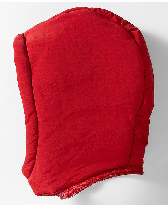 Babyhug Woven Full Sleeves Padded Jacket With Detachable Hood Kangaroo Pocket & Cut & Sew - Rust Orange