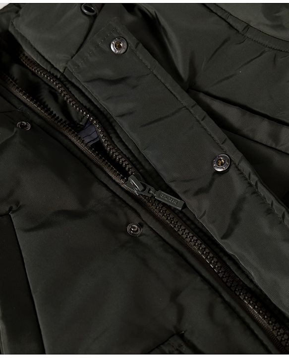 Babyhug Woven Full Sleeves Solid Hooded Padded Jacket With Detachable Hood - Dark Green