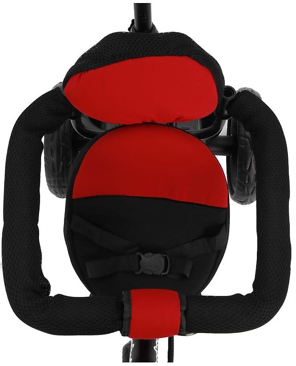 Babyhug Plug & Play Tricycle with Parental Push Handle & Cushion Seat  Red| High Backrest| Non-slip Pedals| Removable Safety Bar| Foldable Footrest| Puncture Proof Wheels